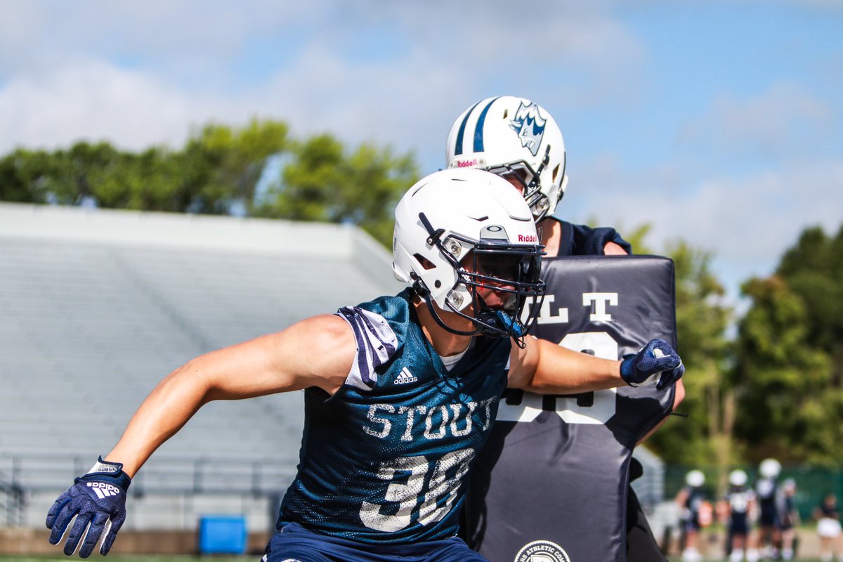 UWStoutFootball's tweet photo. Day 2️⃣ in the books

#BleedBlue https://t.co/uODPB07nv9