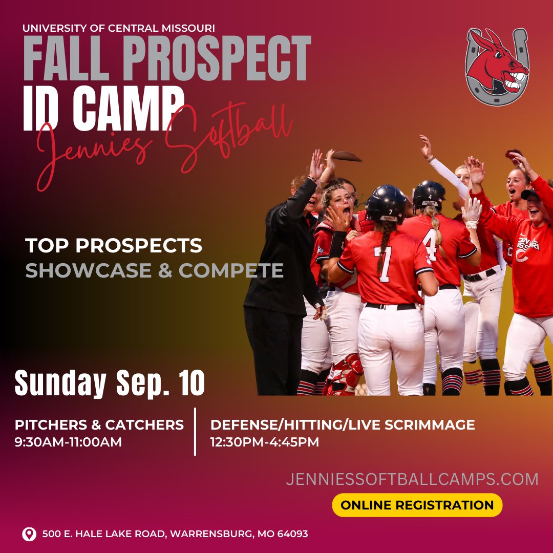 ‼️Fall Prospect ID Camp‼️
Great opportunity to showcase &amp; compete against top prospects! Come be seen 👀
Learn &amp; compete 💪🏼
Register now ✅
#rolljens