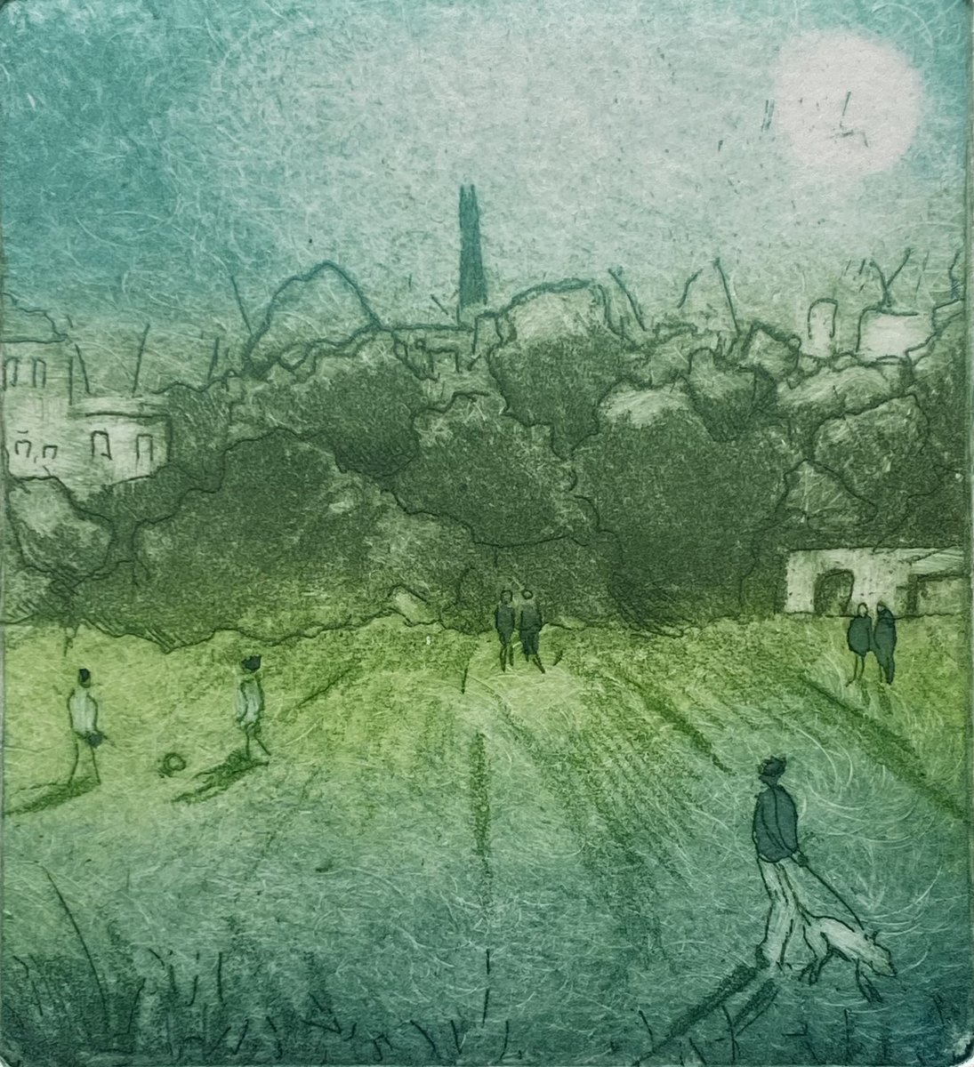 RebdentonArt's tweet photo. Mini colour etchings of Kenwood and the Shard from Parliament Hill to add to my Hampstead vignettes @EHKenwood @CityCorpHeath @hampsteadtweets #art #printmaking #hampsteadheath #nw3 https://t.co/wTVAD4ePHQ