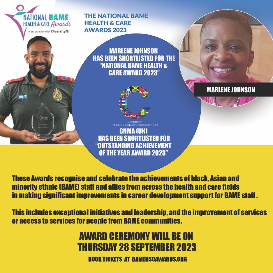 Absolutely delighted to have been shortlisted for a National BAME Health and Care award, alongside <a href="/CnmaUk/">CNMA (UK)</a>. Thank you colleagues who took the time to nominate me <a href="/hellojohunter/">Joanna</a> ; <a href="/AliceKebbay/">Alice Kebbay</a> <a href="/ArtsStGeorges/">Arts St George's</a>