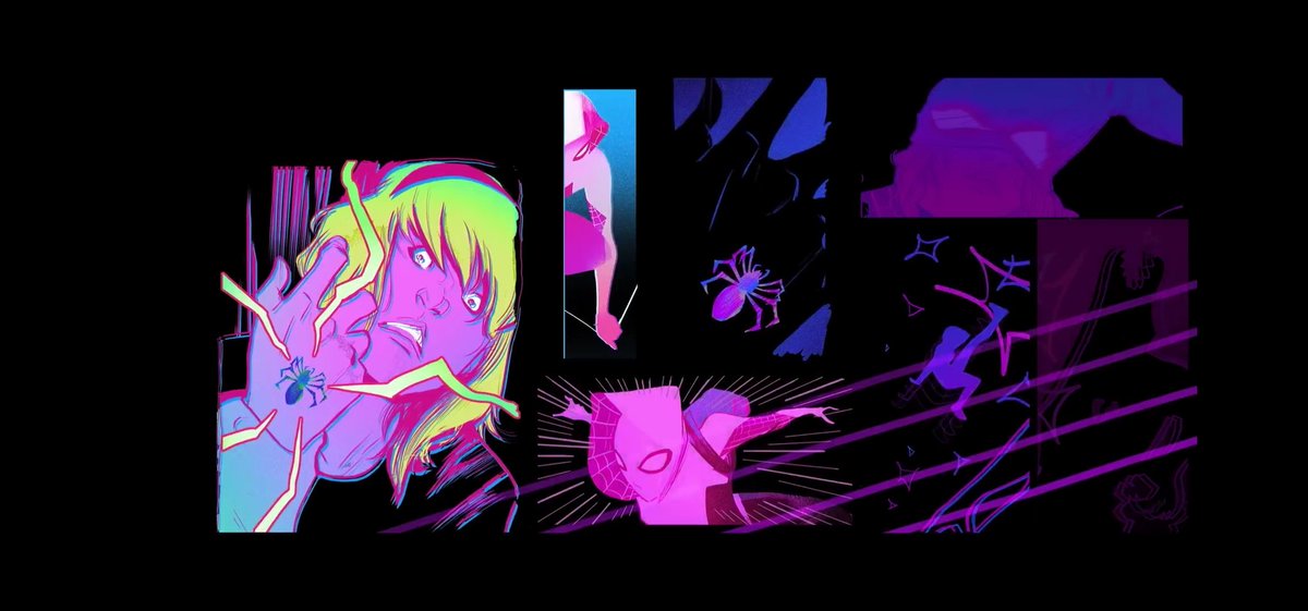 Bon_bon_kk's tweet photo. @chrisagwrites there's a new shot that doesn't appears in Gwen's introduction (while she plays with the band) wich function as a comic page, when she says "and now he is on his own" and then after the "yoy don't". https://t.co/28Y5dIBf5o