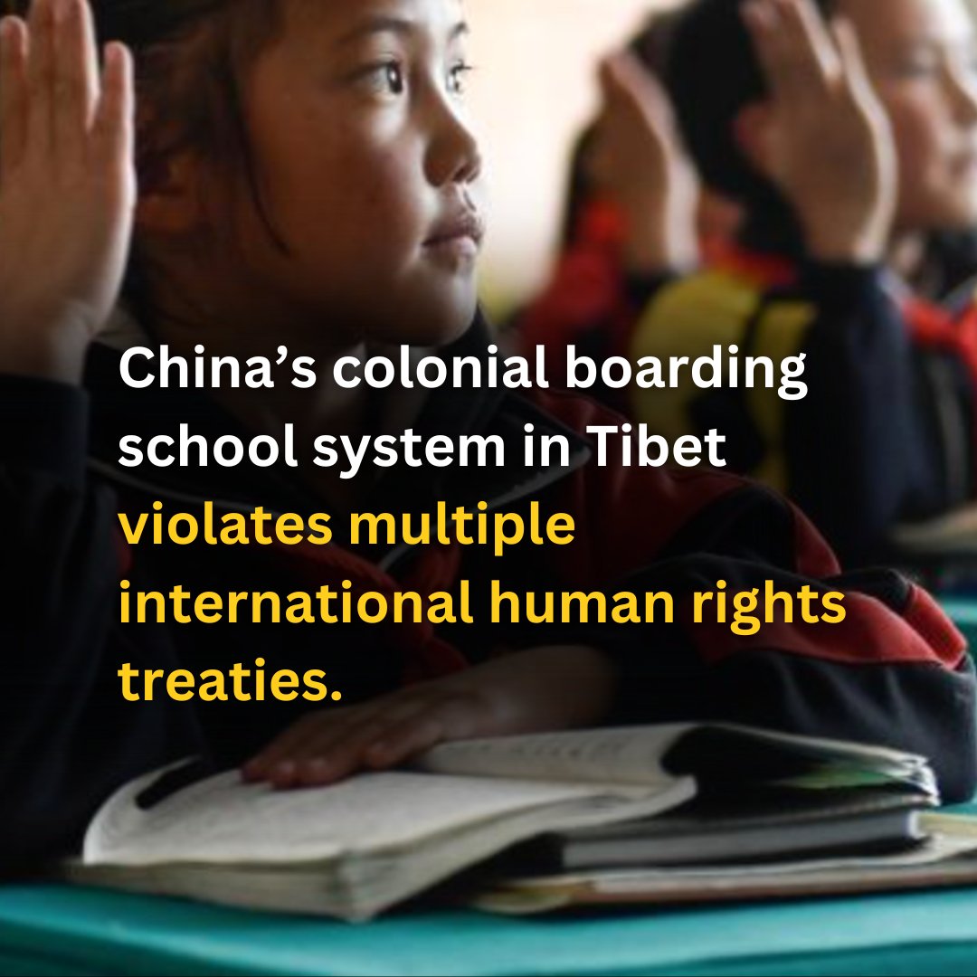 🇨🇳's colonial boarding school policies in Tibet violate multiple international human rights treaties. 🇨🇳's boarding school system for Tibetan kids constitutes a fundamental violation of the rights of parents &amp; children to preserve their cultural, religious, &amp; linguistic identity