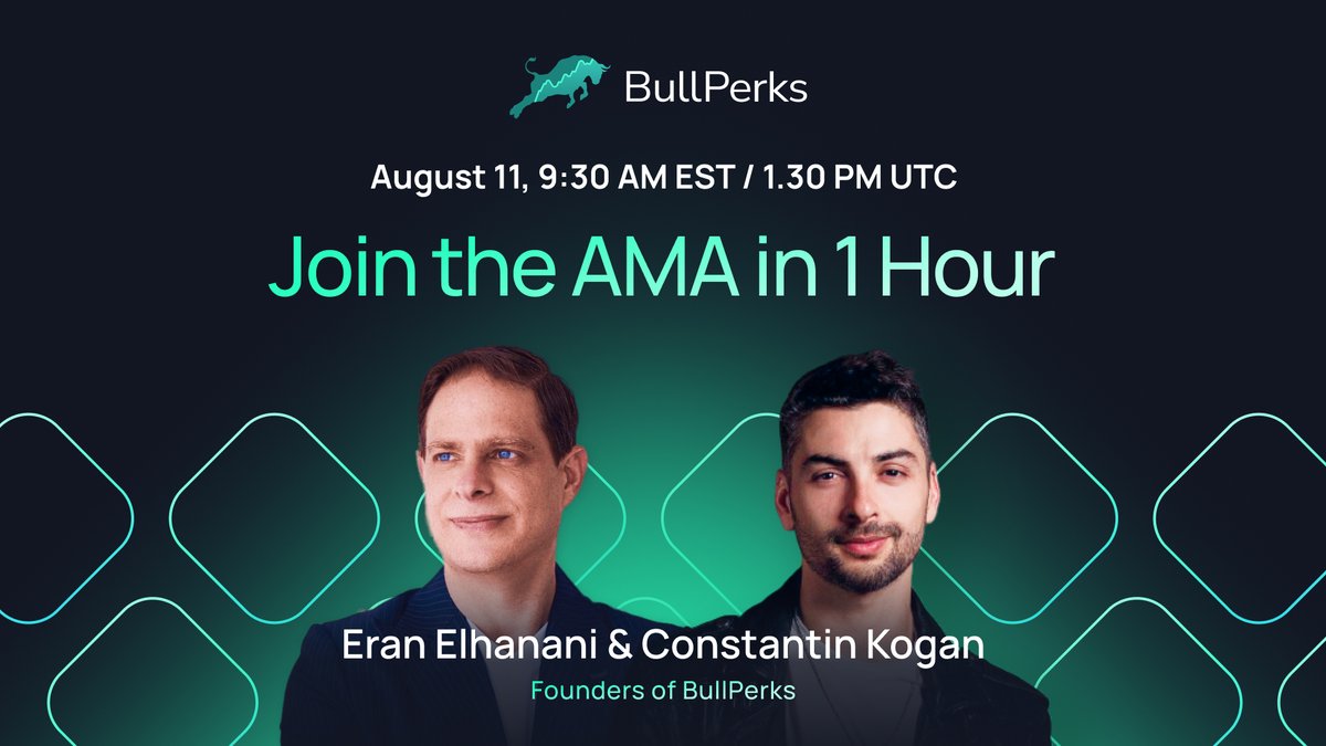 bullperks's tweet image. 🐂 Join the AMA session with BullPerks Co-Founders @EE_profile and @constkogan in 1 HOUR!

⚡️ Don't miss out on company updates and insights.

➡️ Join: t.me/BullPerks_Offi…
⏳ Time: 01.30 PM UTC, Today

#BullPerks #AMA #CryptoQnA #AskTheFounders #BlockchainInsights