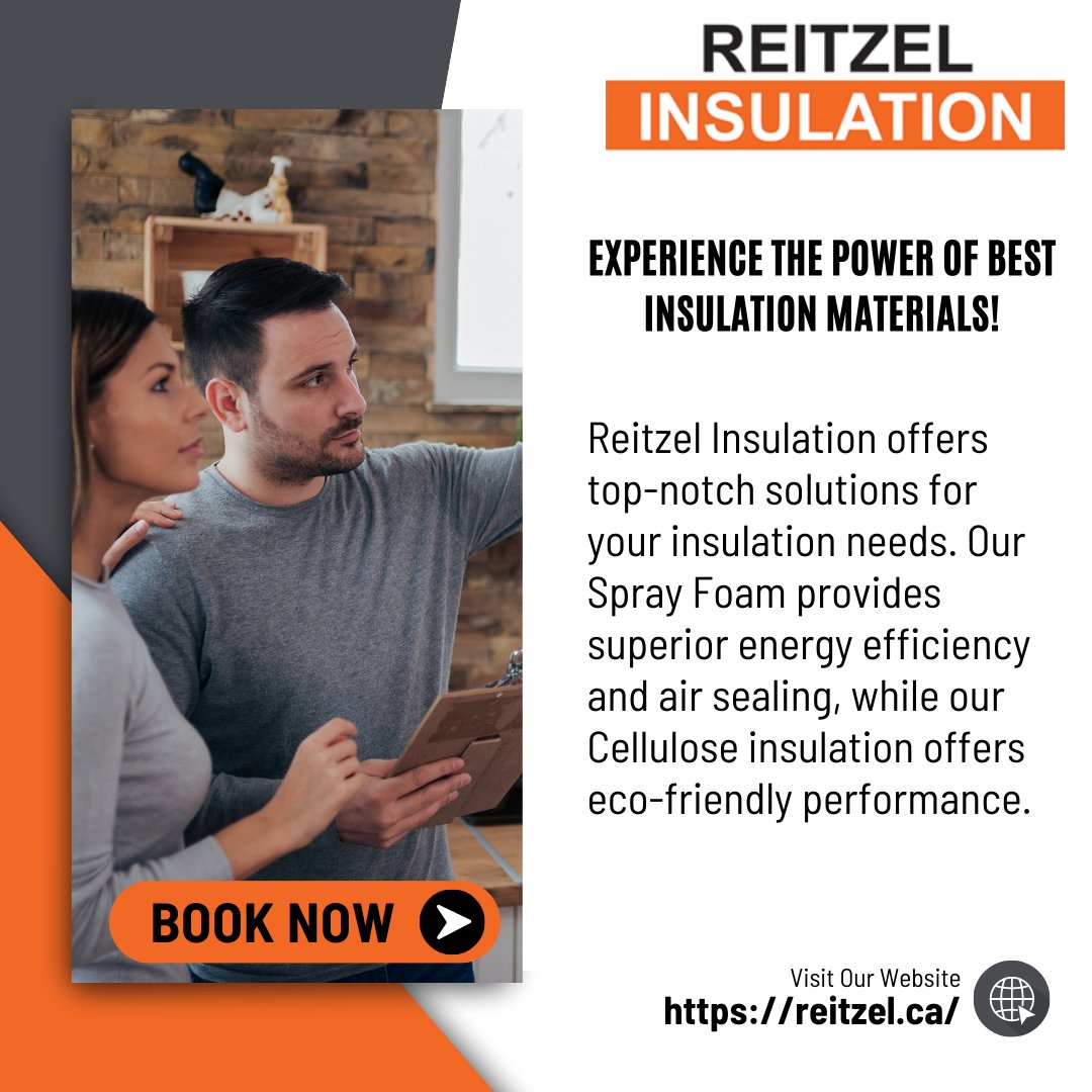 Experience the Power of the best insulation materials! Reitzel Insulation offers top-notch solutions for your insulation needs. Our Spray Foam provides superior energy efficiency and air sealing, while our Cellulose insulation offers eco-friendly performance.