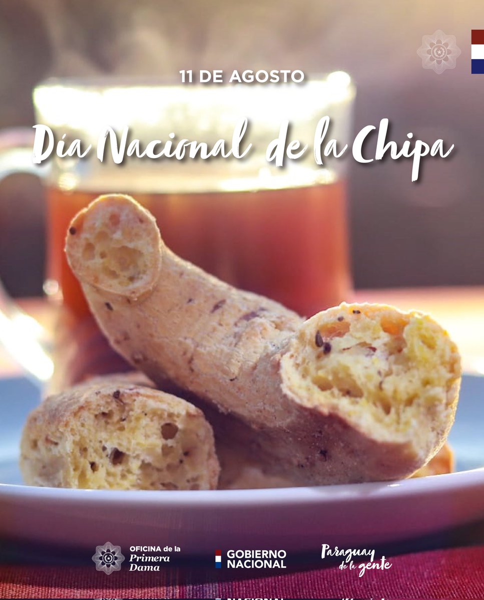 Silvana Abdo (@silvana_abdo) on Twitter photo ¡Feliz día del alimento tradicional del Paraguay! 🇵🇾 El segundo viernes de agosto, recordamos el Día Nacional de la Chipa. ¡Feliz día del alimento tradicional del Paraguay! 🇵🇾 El segundo viernes de agosto, recordamos el Día Nacional de la Chipa.