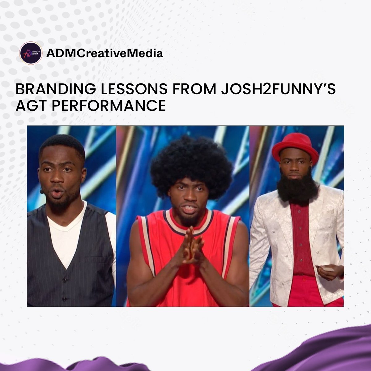 ADMCreativeHQ's tweet image. Learn Branding from Josh2Funny's AGT Part II:

Differentiate: Find a unique style

Be Consistent: Build trust

Stay Resilient: Overcome doubts Josh2Funny's journey inspires us to keep improving our brands! 💼🚀 #ADMCreativeMedia #BrandingLessons #Resilience #Differentiation