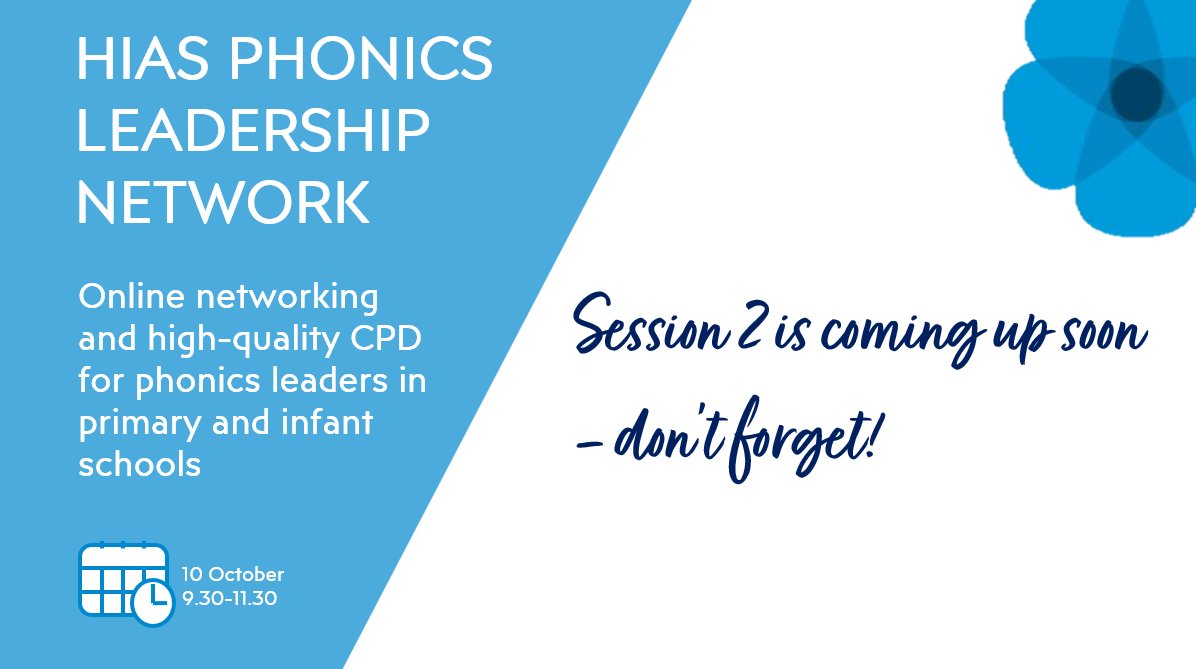 Looking forward to catching up with our phonics leaders at the next network session on Tuesday 10 October - don't forget to book your cover and find your quiet space!