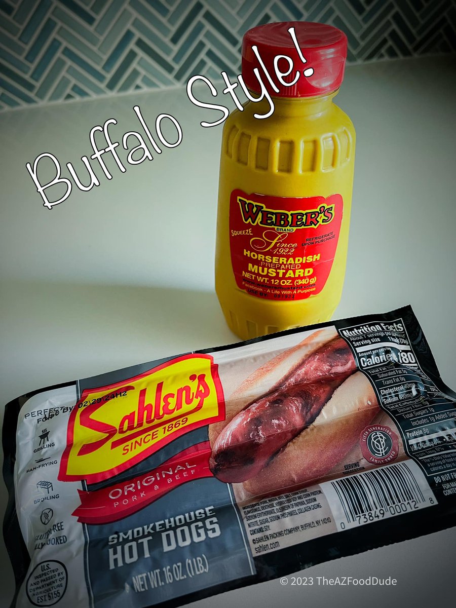 Sahlens's tweet image. The perfect #Buffalostyle #hotdog starts with a #Sahlen &amp;amp; ends with @Webers_Mustard on top. 😋 Thanks Glenn Kasprzyk on #FB for grillin’ &amp;amp; sharin’!