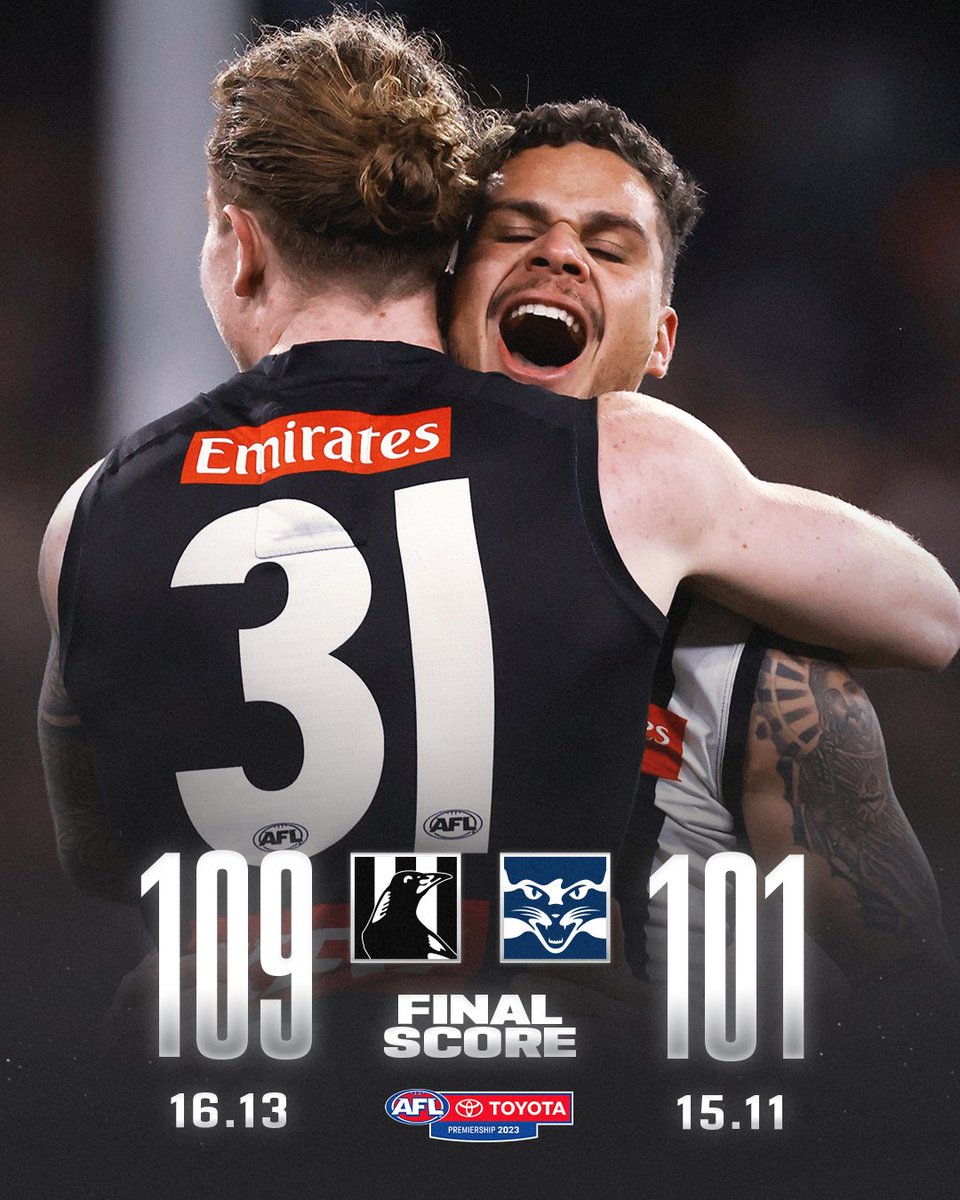 AFL's tweet photo. A massive Friday finish!

#AFLPiesCats https://t.co/Z2QZYBWXyc