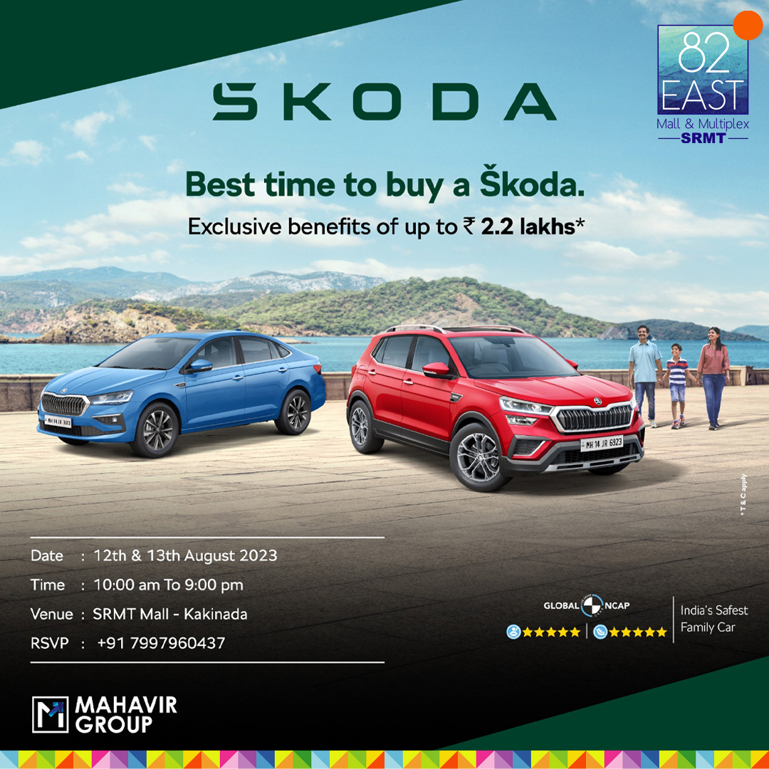 82degeast's tweet photo. Get ready to witness the power of Skoda cars, Benelli & Keeway bikes! Come and see the latest models and take advantage of special offers.
Only on 12th & 13th Aug 2023.
#82east #srmtmall #srmt #kakinada #skoda #benelli #keeway #cardisplay #bikedisplay https://t.co/N6nAoAhQi6