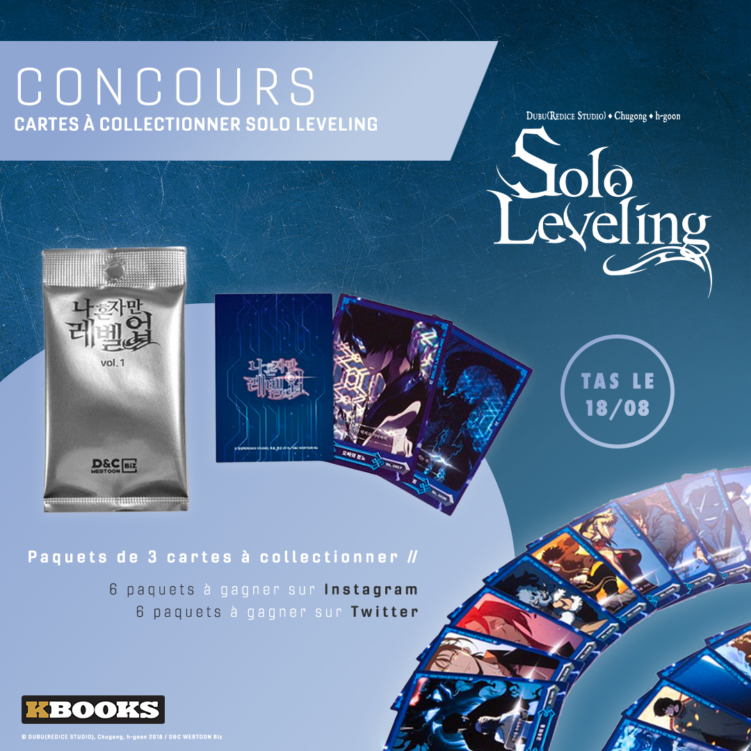 kbooks_fr's tweet photo. 🎁CONCOURS🎁
Et hop, un nouveau concours pour gagner des paquets de cartes Solo Leveling à collectionner !

👉 Follow @kbooks_fr
👉 RT ce tweet
👉 Dis-nous ton perso préféré dans Solo Leveling

📆TAS le 18 août
📌6 gagnants Twitter / 6 gagnants Instagram https://t.co/C8Je8lthnb