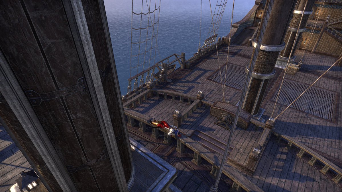 ghostfalcon2018's tweet image. Just a Khajiit and her boat.

#esofam @TESOnline @TheElderMemes #ESO #fairwinds