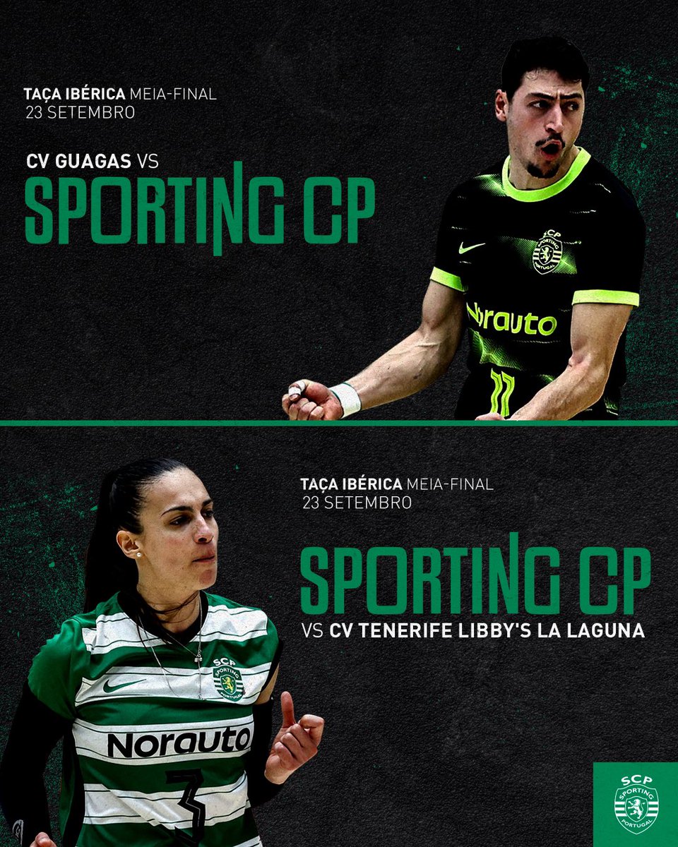 Já são conhecidos os adversários do #VoleibolSCP e #VoleibolFemSCP nas meias-finais da #TaçaIbérica 🏐

📅 23 de Setembro