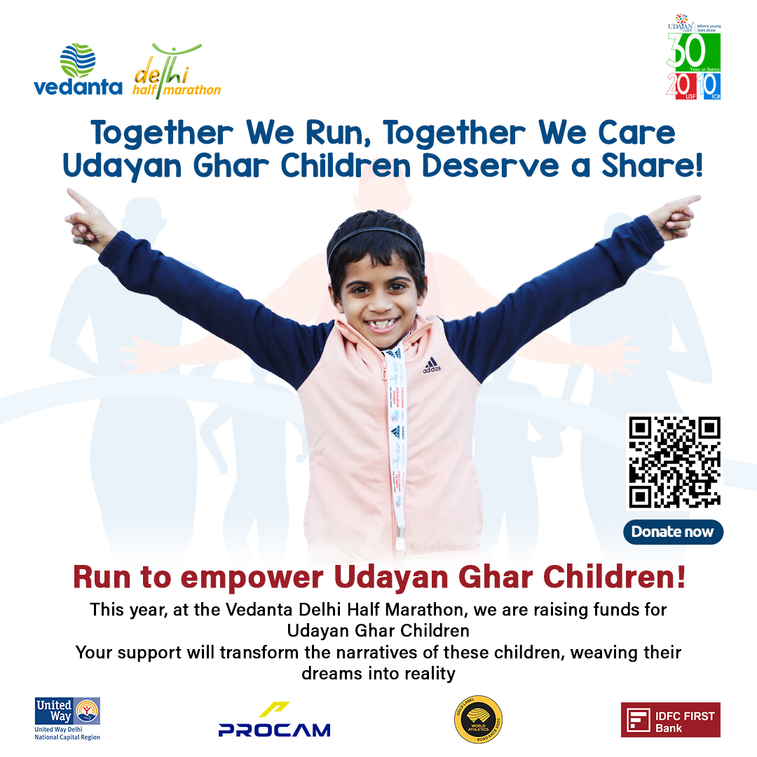 udayancare's tweet image. Join Udayan Care at #VDHM! This year, we're raising funds for our cherished Ghar children, and we need YOU by our side. Registration and donation links are open
#VedantaDHM23 #DelhiHalfMarathon #InspireChange  #runforacause #UnitedWayDelhi
@DelhiHM_ @unitedway_delhi @procamintl