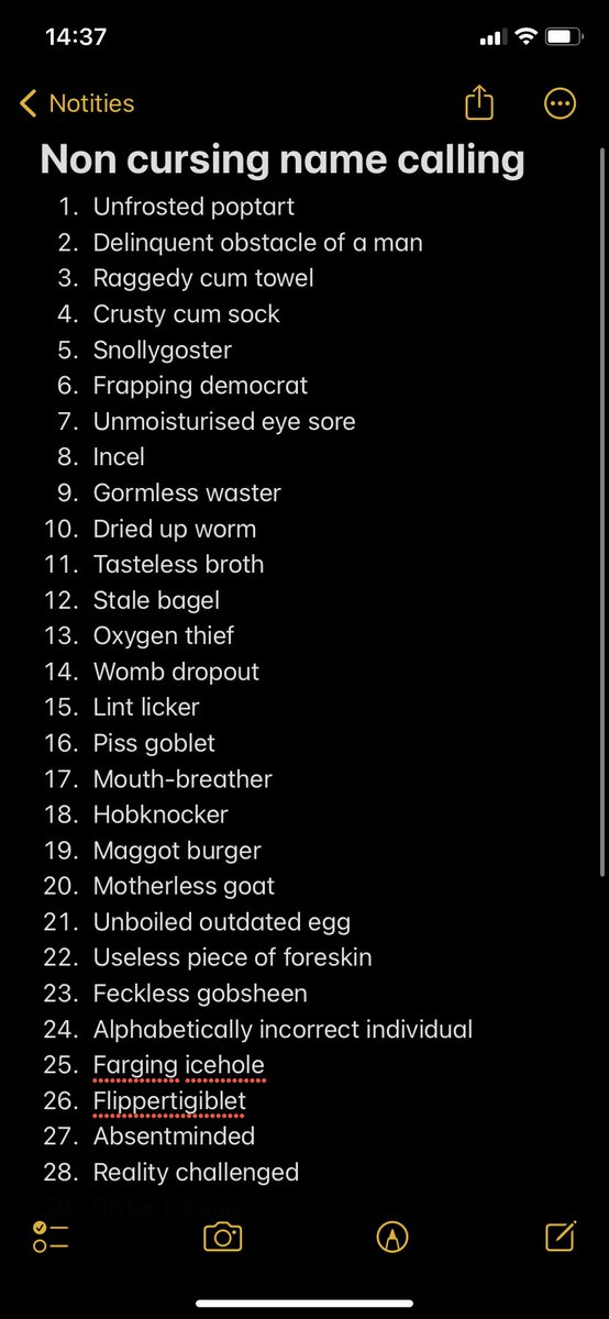 MistiqueMoon_'s tweet photo. I made a of ‘non curse name calling��� list and I’m proud of it. Do whatever you want with it ig lmao. https://t.co/Bmkkx95q3Q