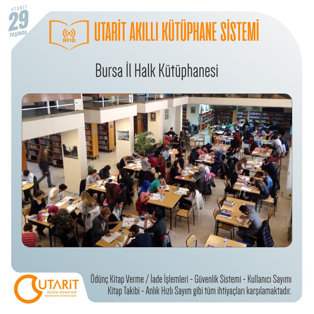 utaritbilisim's tweet photo. Bursa İl Halk Kütüphanesi'nde Akıllı Kütüphane Sistemi kurulumunu başarı ile tamamladık.

#Utarit #UtaritBilişim #utarit #akıllıkütüphane https://t.co/35EPAMeueZ