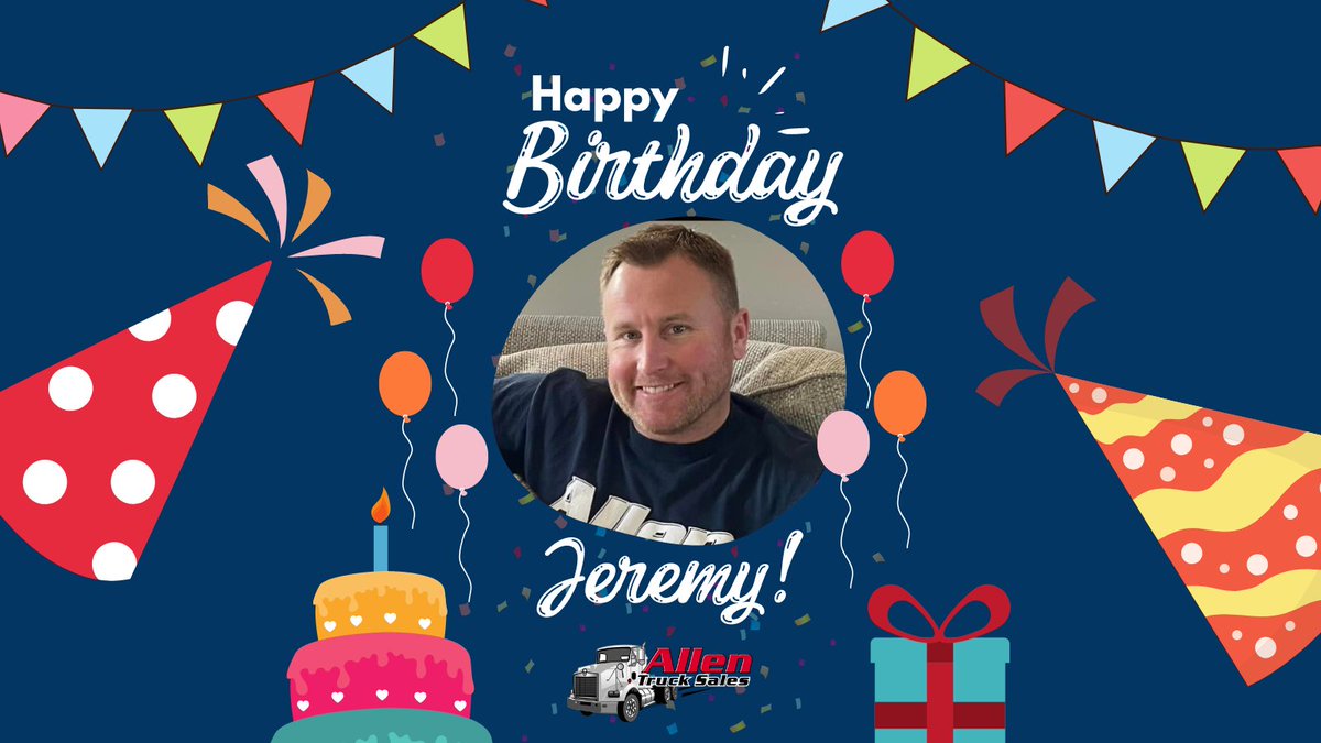 🎉 A big birthday shoutout to Jeremy Lewis! Your hard work, dedication, and infectious enthusiasm light up our days. Wishing you all the miles of happiness and success ahead. Happy Birthday from the entire Allen Truck Sales family! 🚚🎂 #TeamCelebration #HappyBirthdayJeremy