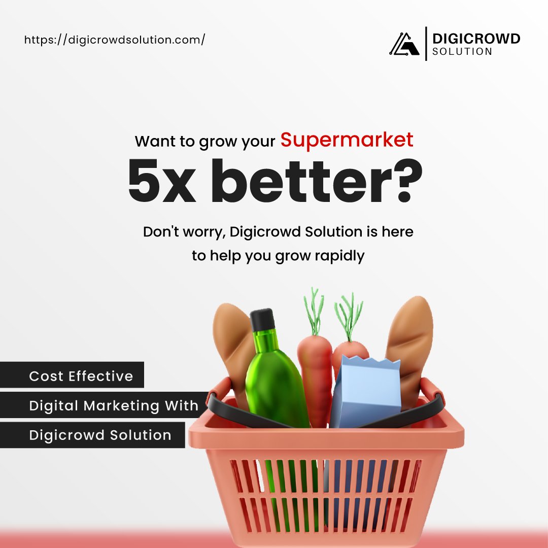 Want To Grow Your Supermarket 5x Better?📈 | Digicrowd Solution . Don't worry, @DigiCrowd_ is here to help you grow rapidly . With Digicrowd solution,You Can Achieve Cost-Effective Digital Marketing💯 . #digitalmarketingagency #DigitalMarketing #supermarkt #supermarket