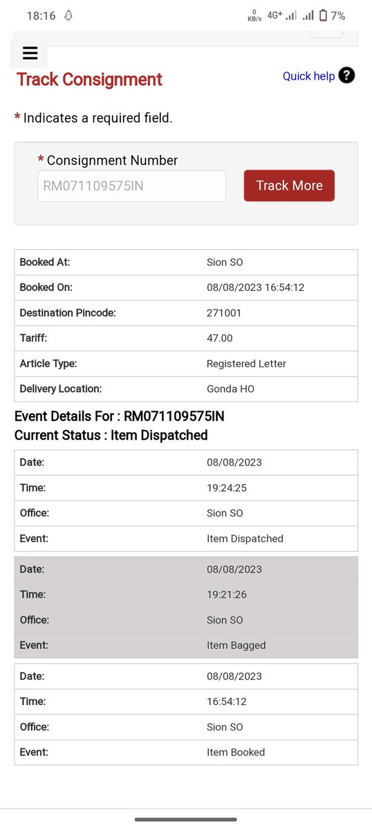 Chandra62405773's tweet photo. @IndiaPostOffice  विभाग बताए क्या देश की जनता को बेवकूफ समझती है 08/08/23 को मेरे द्वारा भेजा गया पोस्ट  का अपडेट वहीं का वहीं दिखा रहा है इसके लिए कौन ज़िम्मेदार? https://t.co/1wWg3ORye7