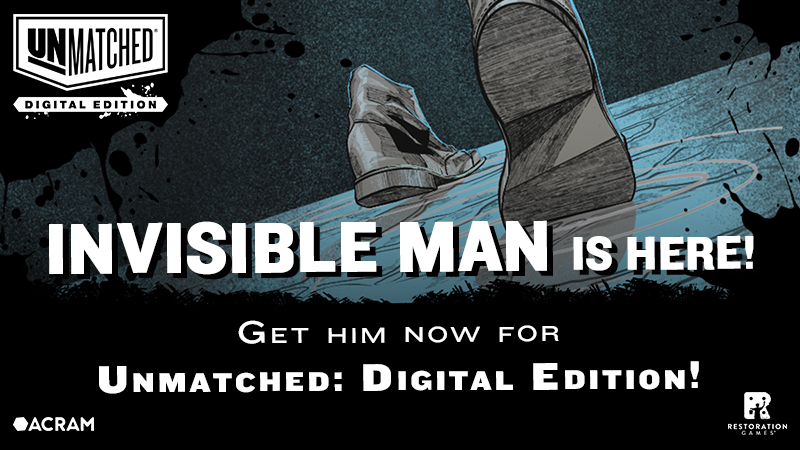 acramdigital's tweet photo. Invisible Man has just been released!
👉 https://t.co/W0IAV8GvLL

Get him to join you in your games today! Use Invisible Man's abilities to surprise your enemies and win the game! 

@RestorationGame #AcramDigital #UnmatchedDigital #boardgames #digitalboardgames https://t.co/ivbeLsDlRD