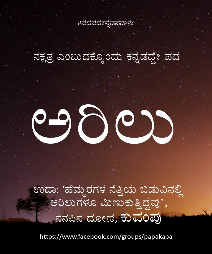 nudikannada's tweet photo. ನಕ್ಷತ್ರ ಎಂಬುದಕ್ಕೆ ಒಂದು #ಕನ್ನಡದ್ದೇ ಪದ ಅರಿಲು https://t.co/uXyfwHRB3C