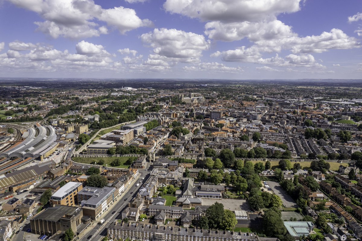 Aerial view of York with Blossom Street and Odean cinema towards the bottom left, leading to Micklegate Bar, and York Minster in the middle.
#york #yorkuk #yorkminster #odeancinema