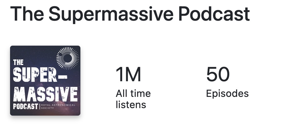 Sue Nelson (@sciencenelson) on Twitter photo Boffin Media conceived The Supermassive Podcast with <a href="/RoyalAstroSoc/">Royal Astronomical Society</a> three years ago and we love working closely with them & presenters <a href="/IzzieClarke/">Izzie Clarke ⚡</a> <a href="/drbecky_/">Dr Becky Smethurst</a> Today it is the UK's number one astronomy podcast and... drumroll... has just reached over 1 million all time listens! 🎉 Boffin Media conceived The Supermassive Podcast with <a href="/RoyalAstroSoc/">Royal Astronomical Society</a> three years ago and we love working closely with them & presenters <a href="/IzzieClarke/">Izzie Clarke ⚡</a> <a href="/drbecky_/">Dr Becky Smethurst</a> Today it is the UK's number one astronomy podcast and... drumroll... has just reached over 1 million all time listens! 🎉