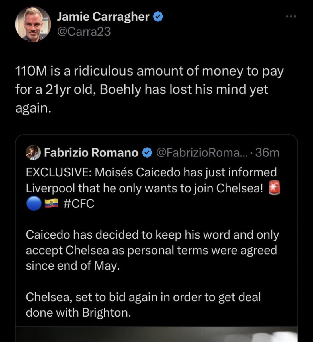 I’m crying Carragher switched up so quick😭