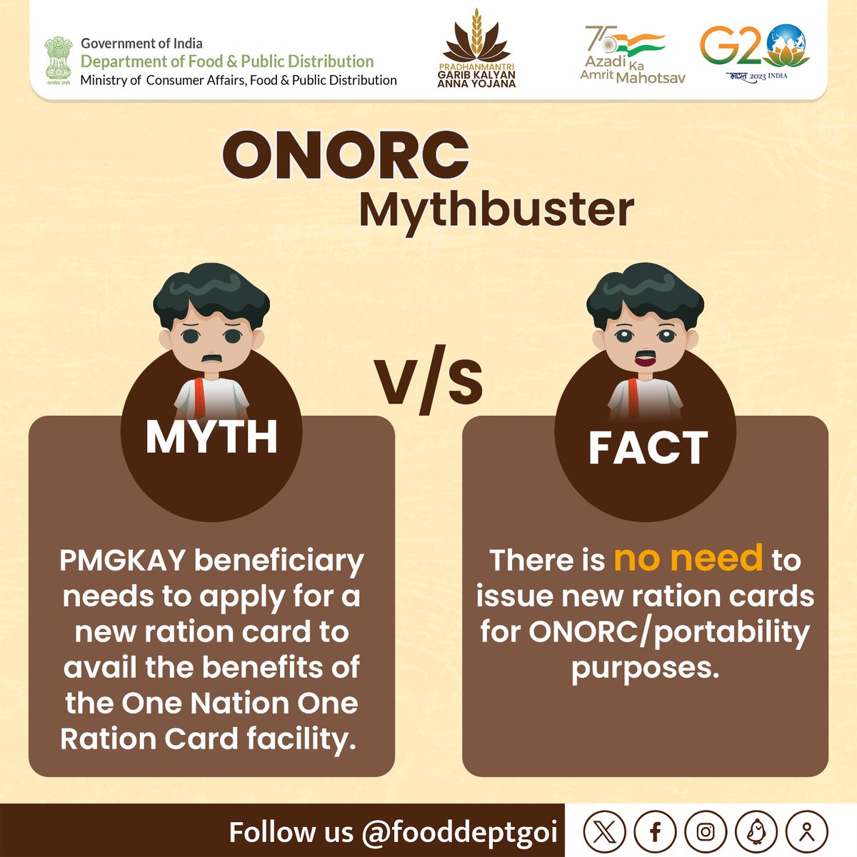 fooddeptgoi's tweet image. Curious about ONORC? Let's clear the air with ‘Myth vs Fact’. 
Discover how ONORC ensures food reaches every corner, ensuring food security for all. Stay tuned to debunk more doubts! 
#ONORC #FoodForAll #4YearsofONORC
