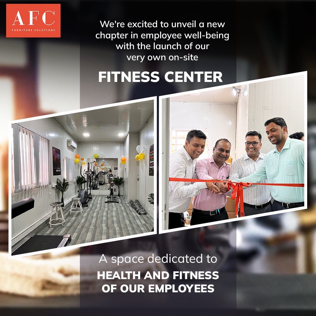 afcindiasystem's tweet photo. Guess what?

We've just taken "office fitness" to a whole new level! 🏋️‍♀️🏋️‍♂️ Introducing our brand-new in-house fitness center – because our employees' wellness is a top priority! 🌟 Get ready to sweat, lift, and crush those fitness goals without leaving the office. https://t.co/8eIvmXucaf