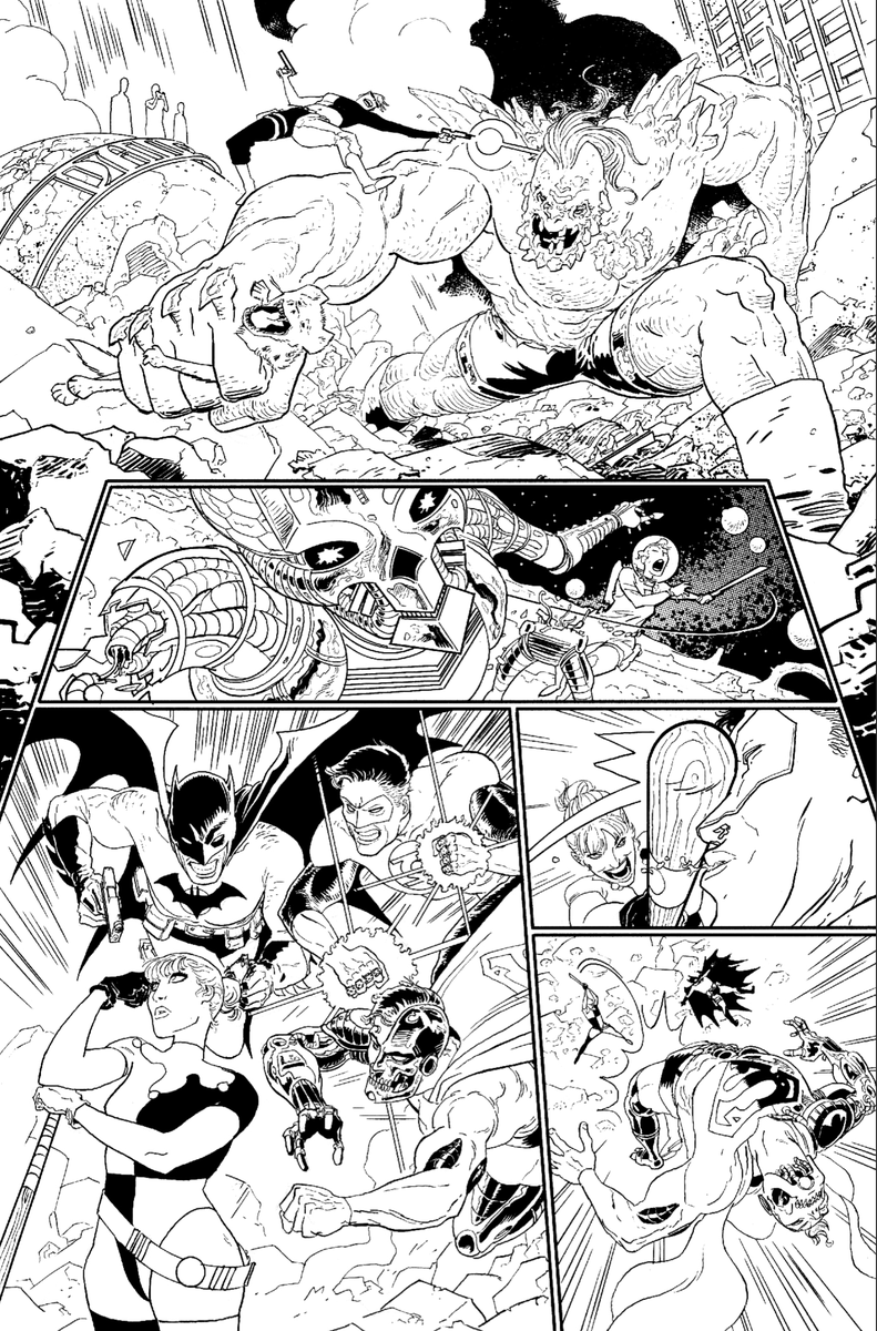 Some inks from last month's KNIGHT TERRORS: HARLEY QUINN #1!   Such a blast