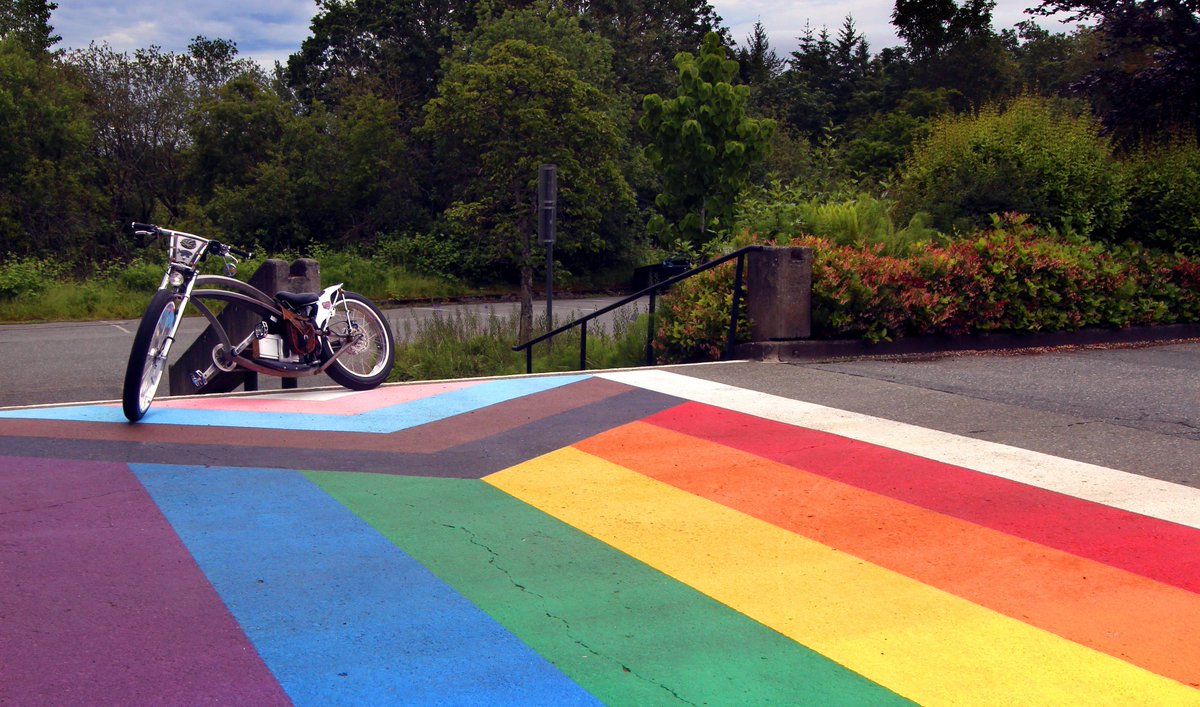 420_Bike_Life's tweet photo. @GraceALore I love fresh murals, like the Saanich #Pride Flag (below); but my favorite for murals is the ever morphing E&amp;N #GraffitiArt Trackside Gallery. #Cycling @crd_bc #eChopper #ebike #yyj 
*sometimes the Galloping Goose has cool &amp; gritty mixed media murals (last image) #graffiti https://t.co/f1mLLIdRbG