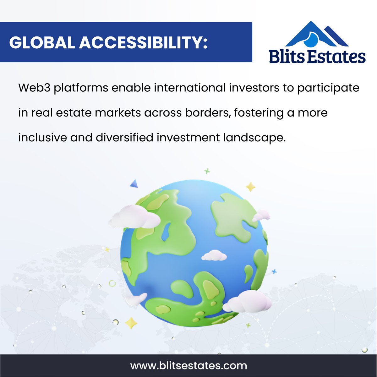 BlitsEstates's tweet photo. Web3 is changing the real estate industry for the better. Here are 3 ways it's making buying, selling and investing in property more efficient, transparent, and secure. 
#blitscoin #we3 #RealEstate #blitsestates