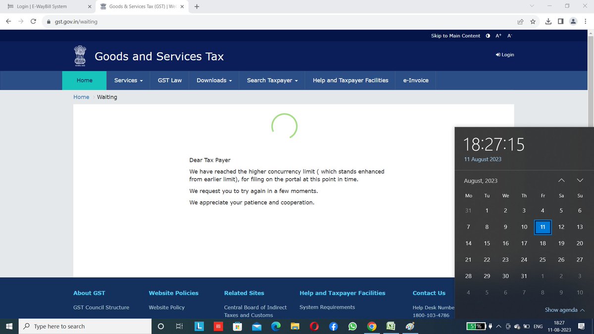 Pradeep925793's tweet photo. GST Portal not working on the last day of filing GSTR1. How we can complete filing in this type of Portal. @Infosys_GSTN @nsitharamanoffc @FinMinIndia @narendramodi @PMOIndia @GST_Council https://t.co/ELMgo6vLme