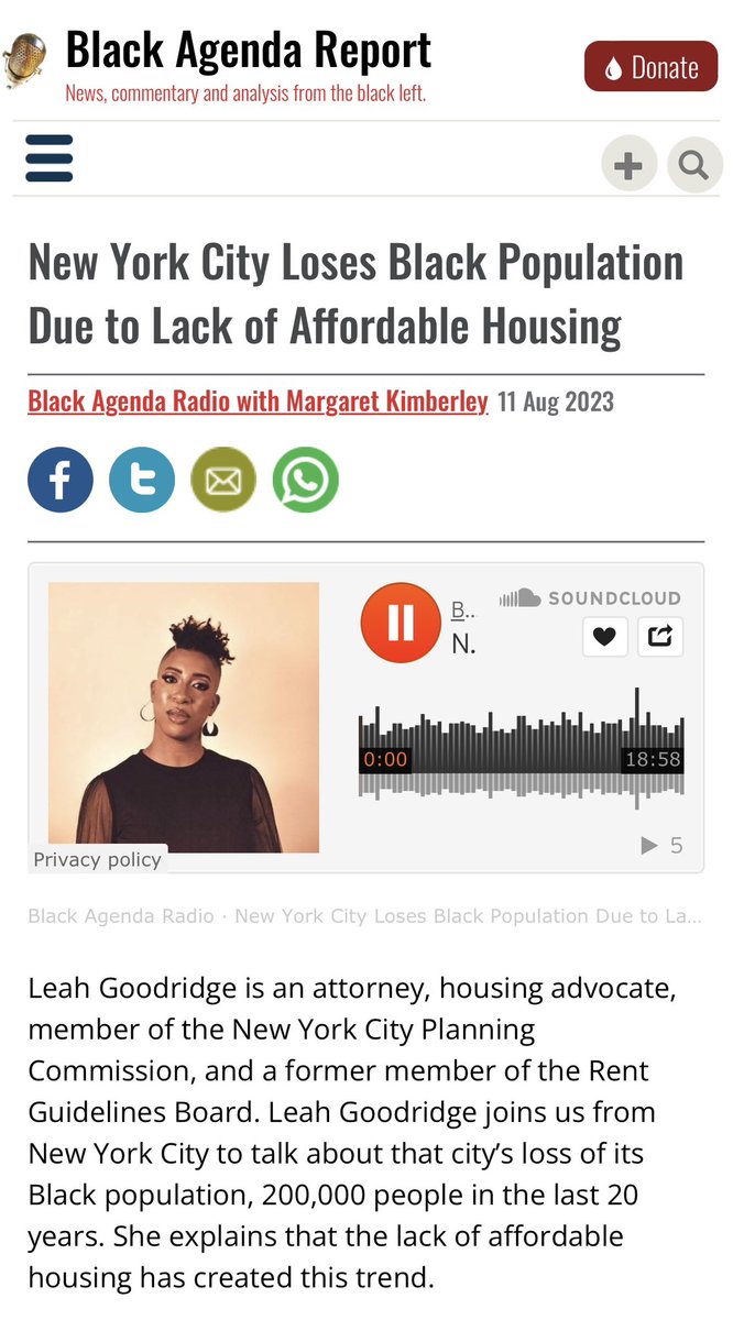leahfrombklyn's tweet photo. I don’t think we talk enough about the long term political implications of the Black exodus out of NYC. 

When a large swath of deep blue voters continually leave Northeast for blue dots in red states, their political influence is diluted. 

I talk about that w/ @freedomrideblog. https://t.co/IJWd2MT8n0