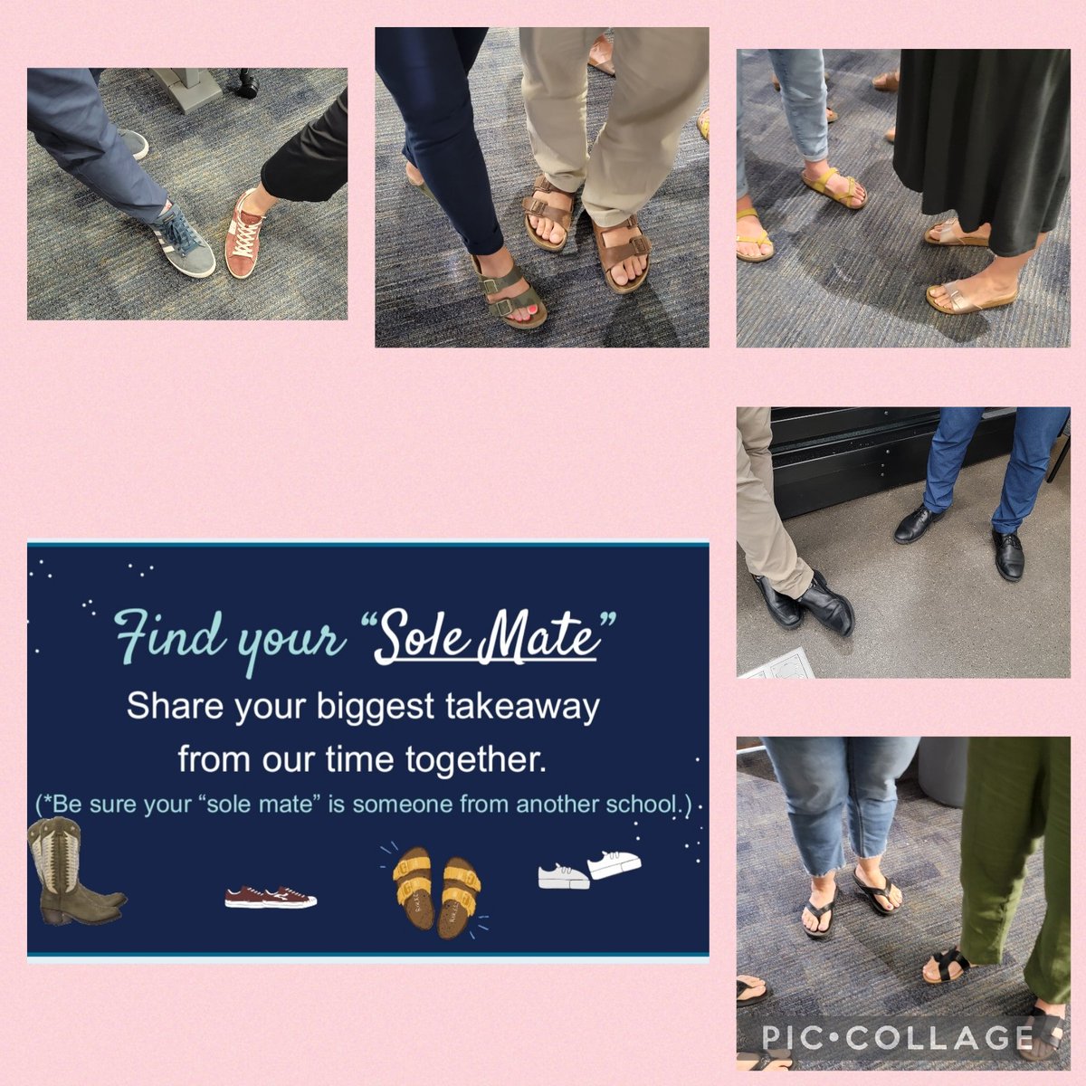 TechTeachVB's tweet photo. "Sole Mates" were found yesterday! 😄
Big shoutout to the @vbschools ES coaching teams working together yesterday to sustain their amazing impact across coaching expertise areas.
#coachingcollaborative
#vbits
#vblms https://t.co/U2PMN8p4ri