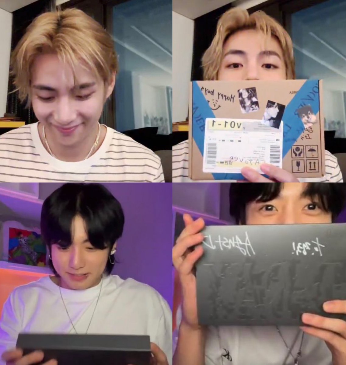 fairytaegis's tweet photo. this is how cute boys unbox albums nowadays https://t.co/NmHhH1KLOr