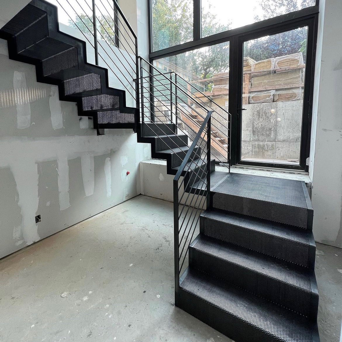 Thank you @ironandadwire for a beautiful install of this blackened steel stair. #ZHarchitects #Architecture #Moderndesign #highendresidential #NYC #Passivehouse #summer projects