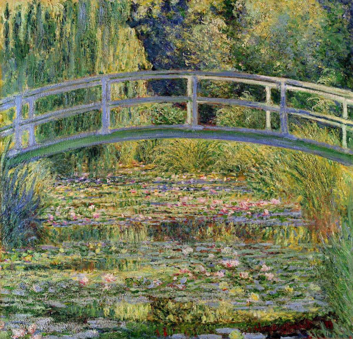 The Japanese Bridge (The Water-Lily Pond), 1899 wikiart.org/en/claude-mone…