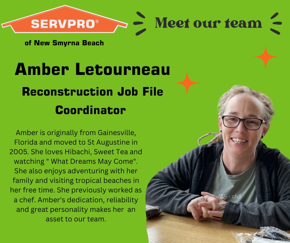 👋 Meet our awesome team member, Amber! 🎉 With their expertise in being a job file coordinator, they play a crucial role in making our work shine. Give her a warm welcome and stay tuned for more exciting updates from our team! 😊🌟 #MeetTheTeam #servpro #reconstruction