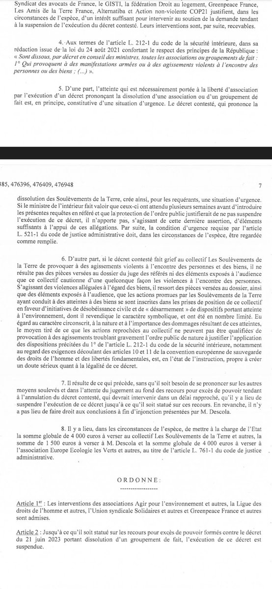syndicatavocats's tweet photo. Victoire collective : le décret de dissolution des @lessoulevements est suspendu par le @Conseil_Etat
Les actions d'atteinte aux biens revendiquees s'inscrivent dans la désobéissance civile et sont limitées, ne relevant pas d'un trouble grave à l'ordre public 👏 https://t.co/FiuJW4JDw3