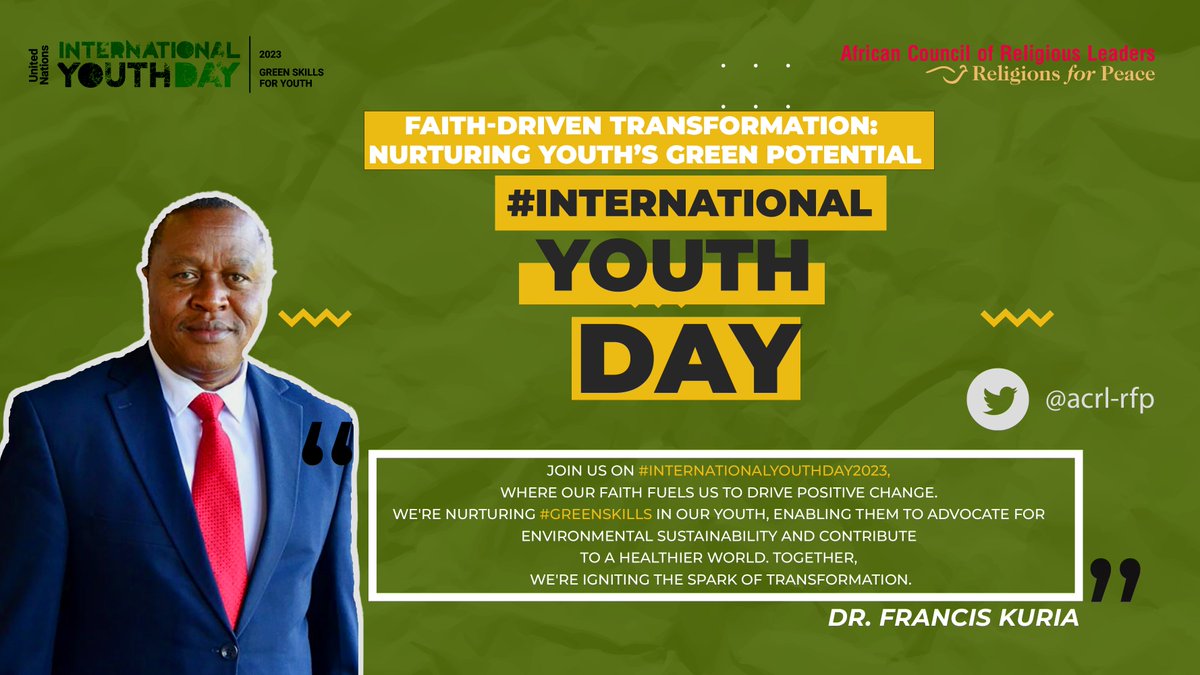acrl_rfp's tweet photo. #IYD2023 Spotlight: Youth are at the forefront of the #GreenRevolution . During this International Youth Day, let's uplift our young leaders, equip them with #GreenSkills to ensure a future that's prosperous &amp; green for Africa. #FaithInAction #AIYN🙏🌍 https://t.co/IypQNKBUIk