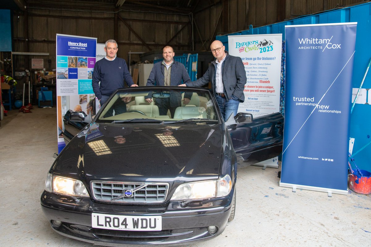 Introducing Team Henry Boot x <a href="/whittamcoxarch/">Whittam Cox Architects</a>! 🚗

This September, Craig C. Finn, Richard Grafton and Dave Savage are taking on the Bangers and Cash Rally in aid of <a href="/RoundaboutSheff/">Roundabout</a>.

Visit our fundraising page to find out more about the challenge: justgiving.com/fundraising/he…