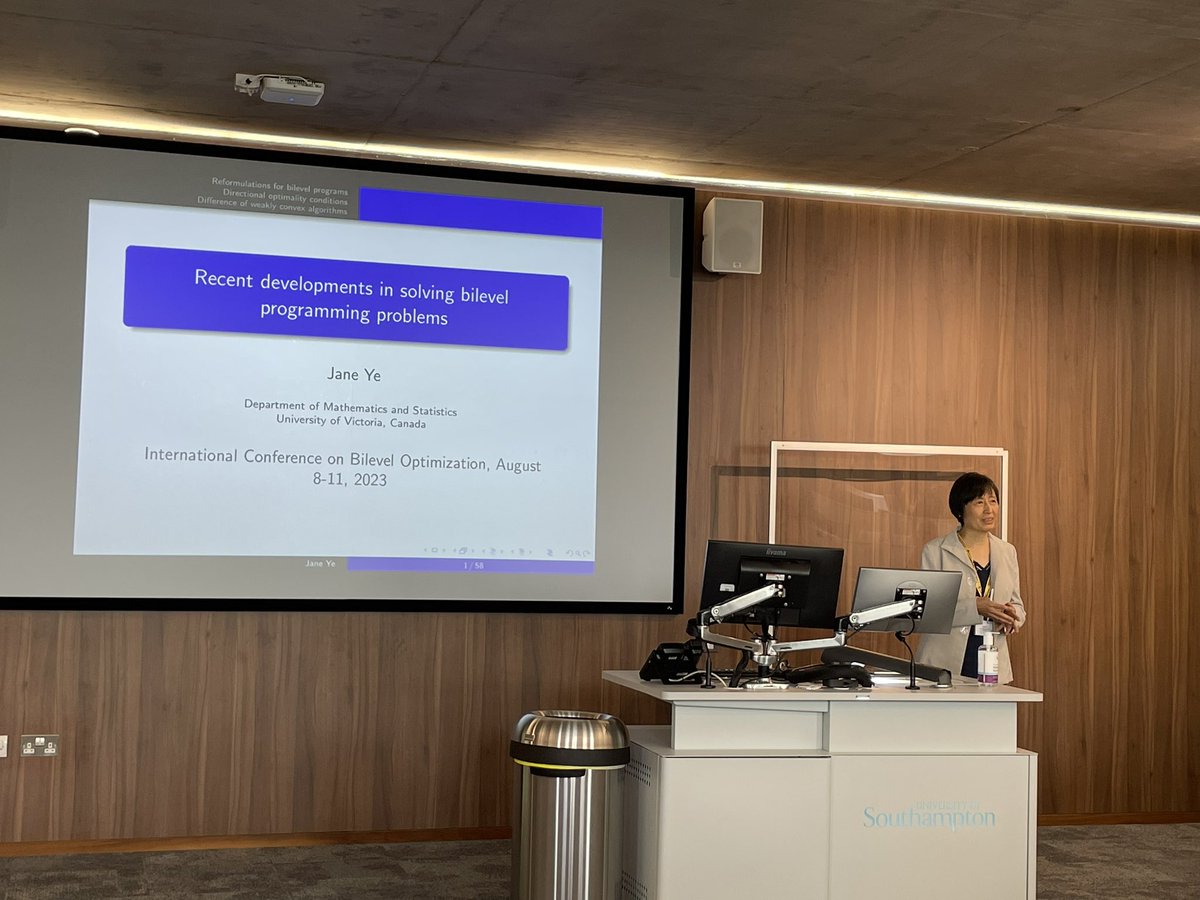 ILjubic's tweet photo. #ICBO with the closing plenary of Jane Ye and closing words by the organizers @AlainZemkoho and P. Melitz
#bilevel #optimization #orms
Thanks for the wonderful conference! https://t.co/HRlWooJCJF