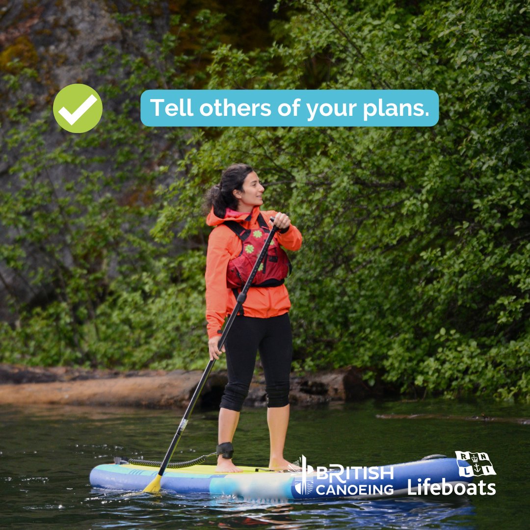 RNLI's tweet photo. Before you head out paddling, tell someone your plans. Let me know your route, when you're going, and when you expect to return. 🕒

#RNLI @BritishCanoeing #PaddleSafely https://t.co/rPtVjMsdpL