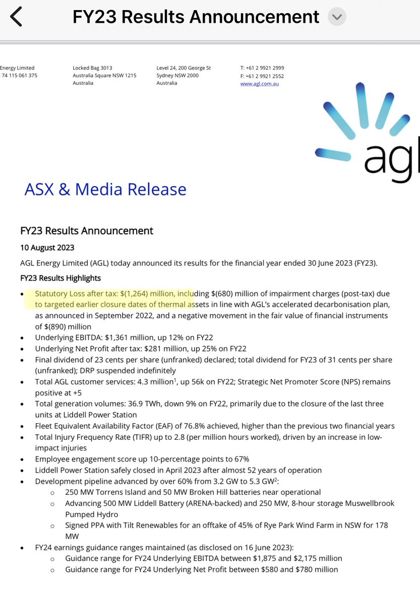TwinTurboCe1ica's tweet photo. Lol $AGL with a loss of $1.264B after tax.
Well done Cannon-Brooks. Go woke, go broke.
Literally I giant piece of poo.
Even killing hard working families with your crazy electricity prices you still can’t turn a profit.
#BiggestPOS https://t.co/8UPqL6HdiZ