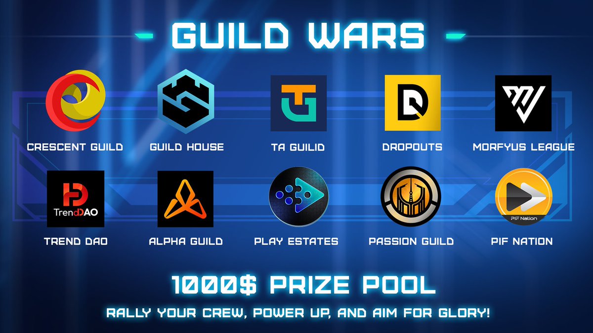 ✨ GUILD WARS: 1000$, 750 CCoins, CFighters and guaranteed spots

Only the finest warriors from 10 distinct galaxies will be chosen by Llama on her mission to save the world!

@theghofficial, @cres_dao, @PassionGuild_io, @PIF_nation, @taguilidako, @MorfyusLeague, @Dropouts_xyz,…
