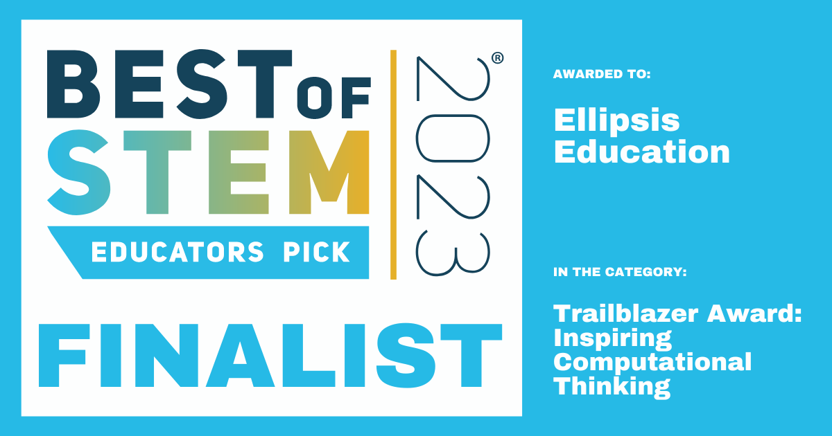 Ellipsis Education (@ellipsisedu) on Twitter photo We’re excited to share that we've been selected as a #BestofSTEM2023 finalist! 🌟 Thanks to the educator judges and <a href="/catapult_x/">Daylene Long | Catapult X</a> for recognizing us in the Computer Science and Inspiring Computational Thinking categories. We’re excited to share that we've been selected as a #BestofSTEM2023 finalist! 🌟 Thanks to the educator judges and <a href="/catapult_x/">Daylene Long | Catapult X</a> for recognizing us in the Computer Science and Inspiring Computational Thinking categories.