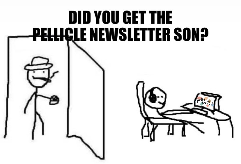 We won’t be on Twitter forever, so make sure you keep up to date with the latest Pellicle features joining our free mailing list. Don’t forget to confirm via the confirmation email when it arrives! 

Pelliclemag.com/contact