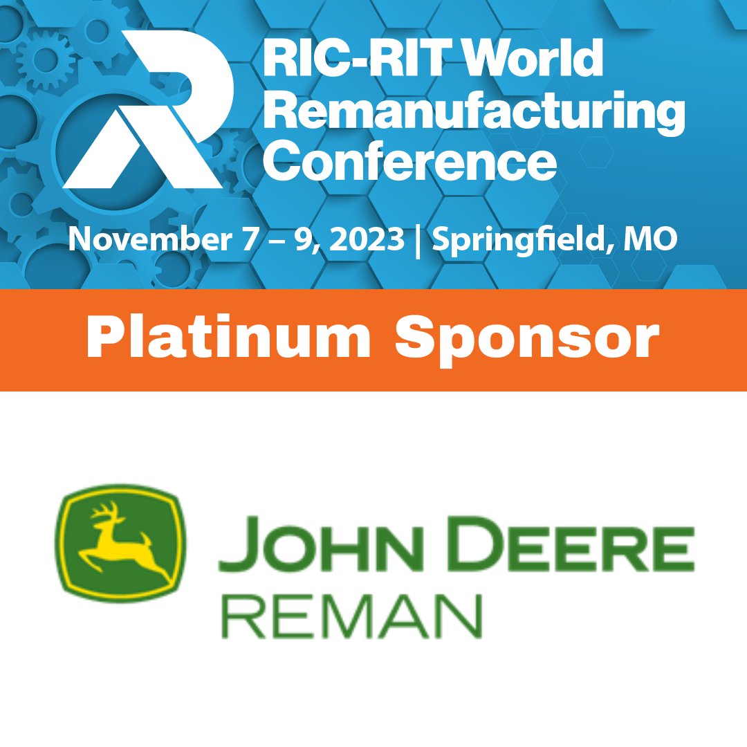 Thank you for your support John Deere Reman Springfield LLC. We look forward to touring your #remanufacturing facility on Tuesday November 7th. We have a variety of sponsorship opportunities still available at worldremanconference.com/2023-conferenc…